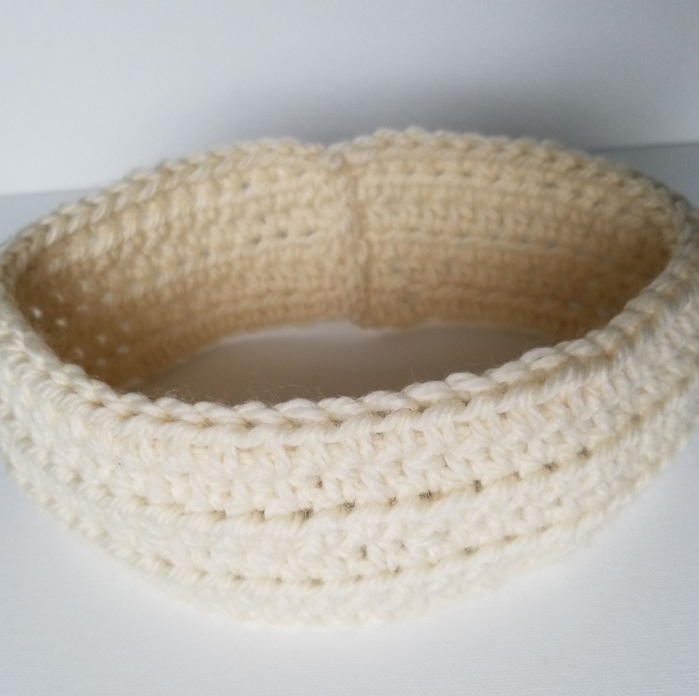 Handmade wool headband earwarmer off white. New